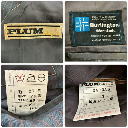 Made in America high quality "Plum Royal" suit set up Gray striped