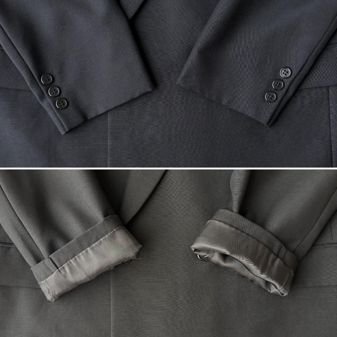 [vintage]90s double breasted setup adjuster mohair black