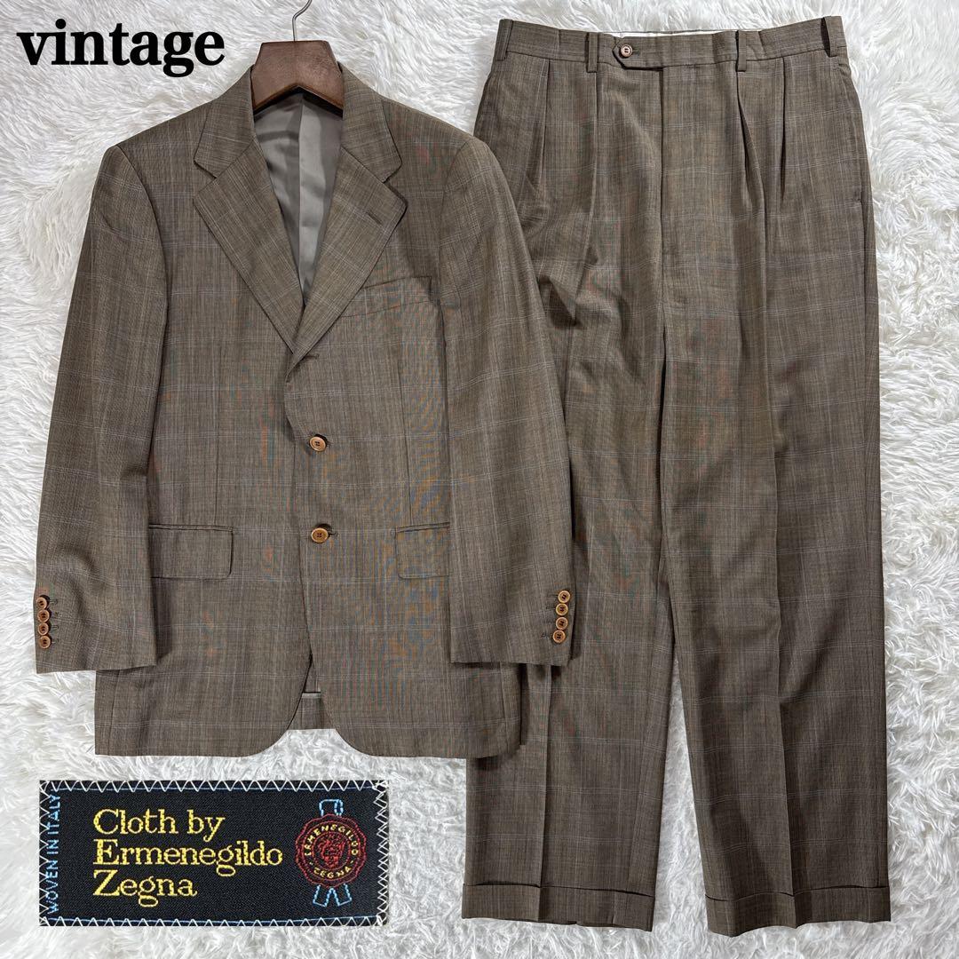[Vintage] Ermenegildo Zegna Fabric Setup Suit Brown Check