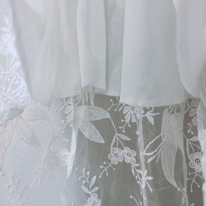 White lace wedding dress embroidery white [M]
