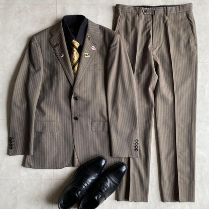 90s VERSACE Necktie CANONICO Luxury Suit Pins 4 Piece Set
