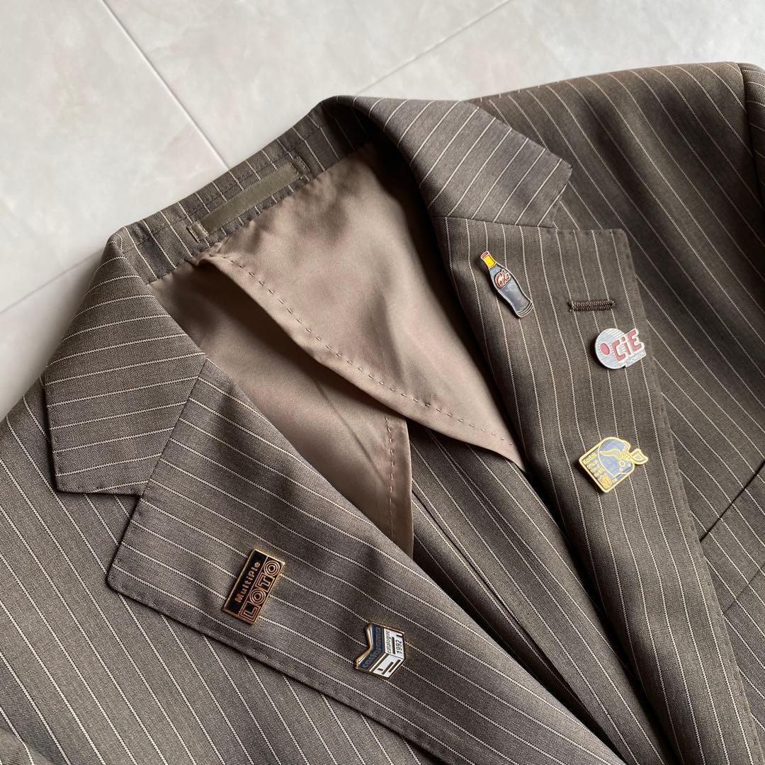 90s VERSACE Necktie CANONICO Luxury Suit Pins 4 Piece Set