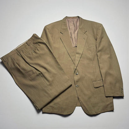 Vintage Suit Setup Beige Single 2 Button Old Clothes