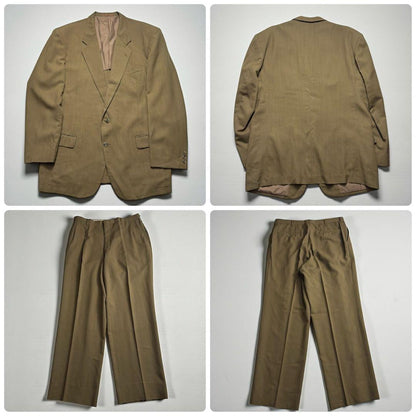 Vintage Suit Setup Beige Single 2 Button Old Clothes