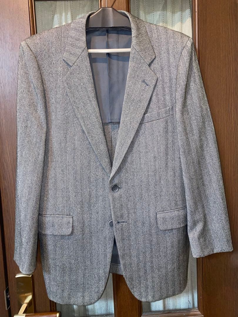 Casual suit set up herringbone gray vintage clothing