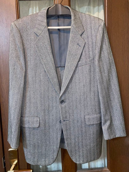 Casual suit set up herringbone gray vintage clothing