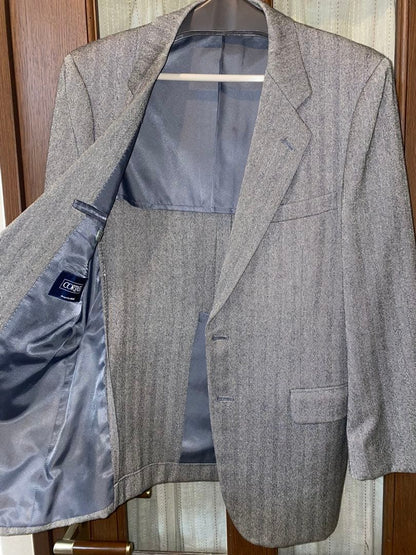 Casual suit set up herringbone gray vintage clothing