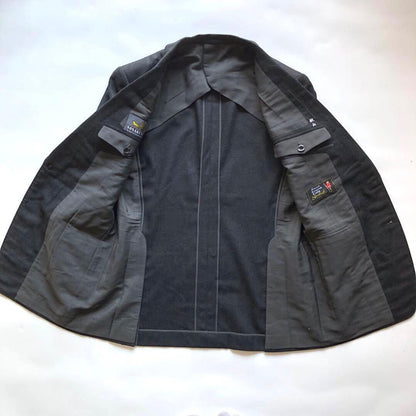 ★Good condition★Vintage flannel suit silver button charcoal 80s 70s