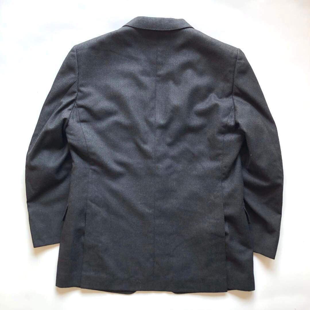 ★Good condition★Vintage flannel suit silver button charcoal 80s 70s