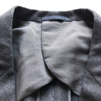 ★Good condition★Vintage flannel suit silver button charcoal 80s 70s