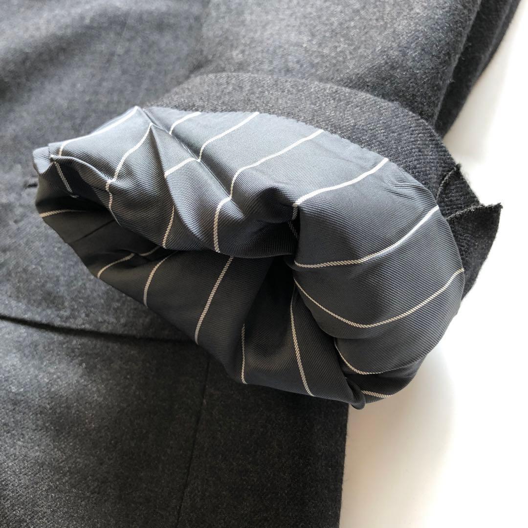★Good condition★Vintage flannel suit silver button charcoal 80s 70s