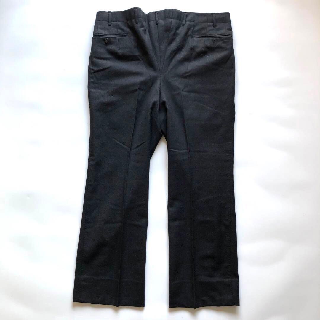 ★Good condition★Vintage flannel suit silver button charcoal 80s 70s