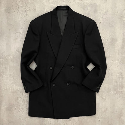 90s vintage double suit setup wool silk black wedding