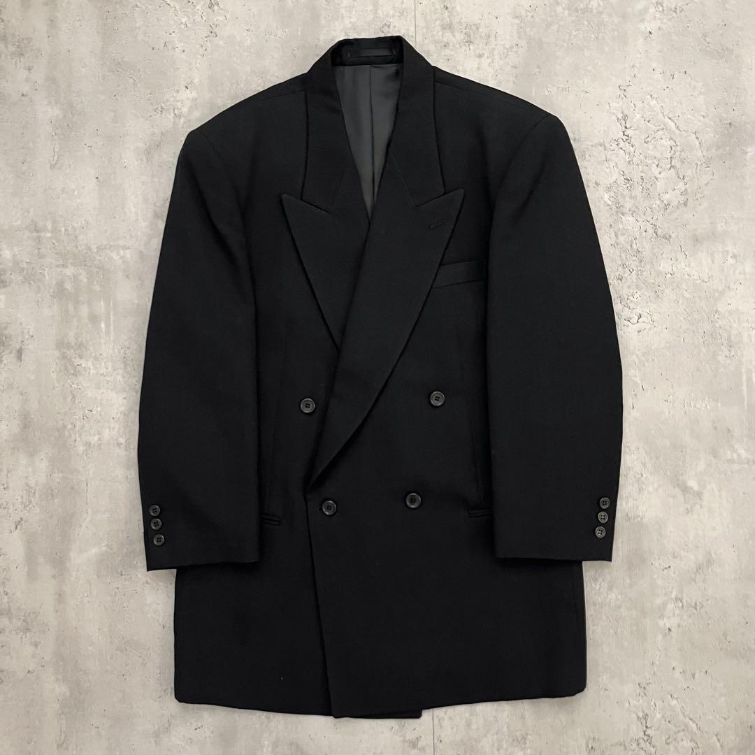 90s vintage double suit setup wool silk black wedding