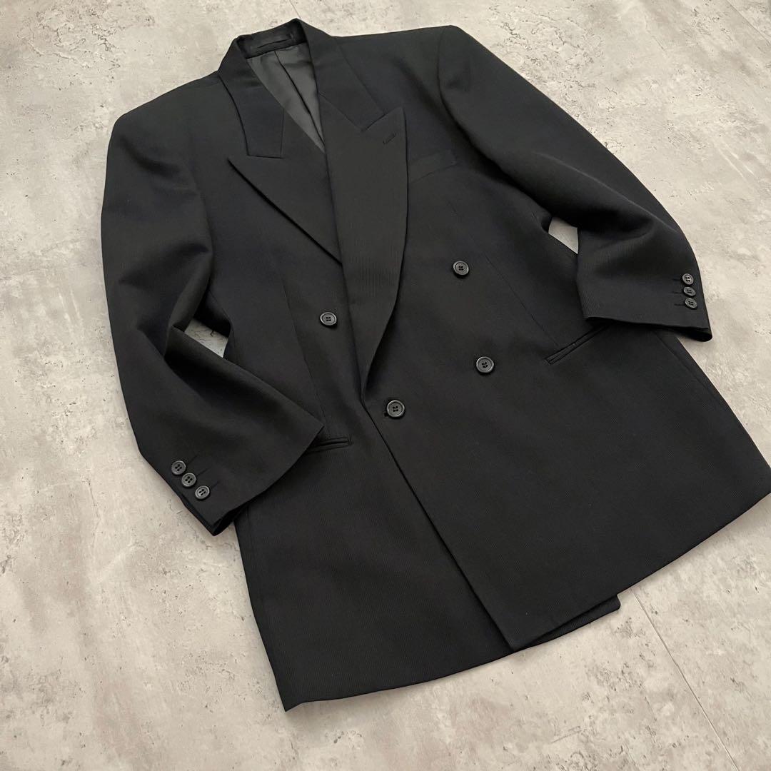 90s vintage double suit setup wool silk black wedding