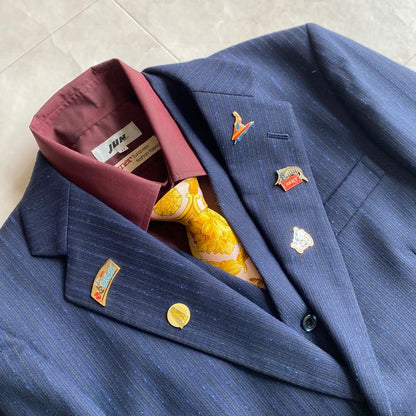 90s vintage VERSACE tie three piece pins 5 items