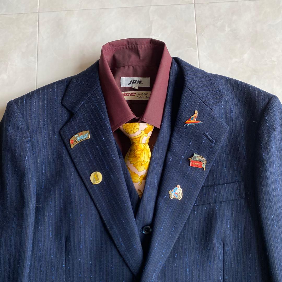 90s vintage VERSACE tie three piece pins 5 items