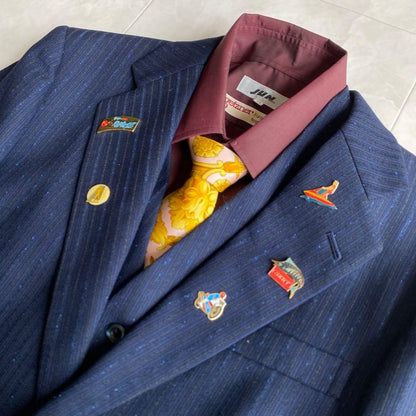 90s vintage VERSACE tie three piece pins 5 items