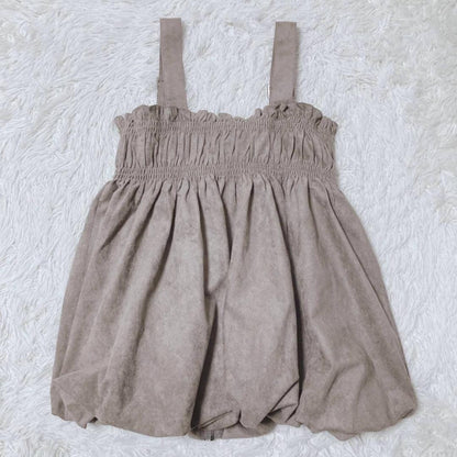 Sepo Balloon Camisole Shirring Waist Front Zip Brown M