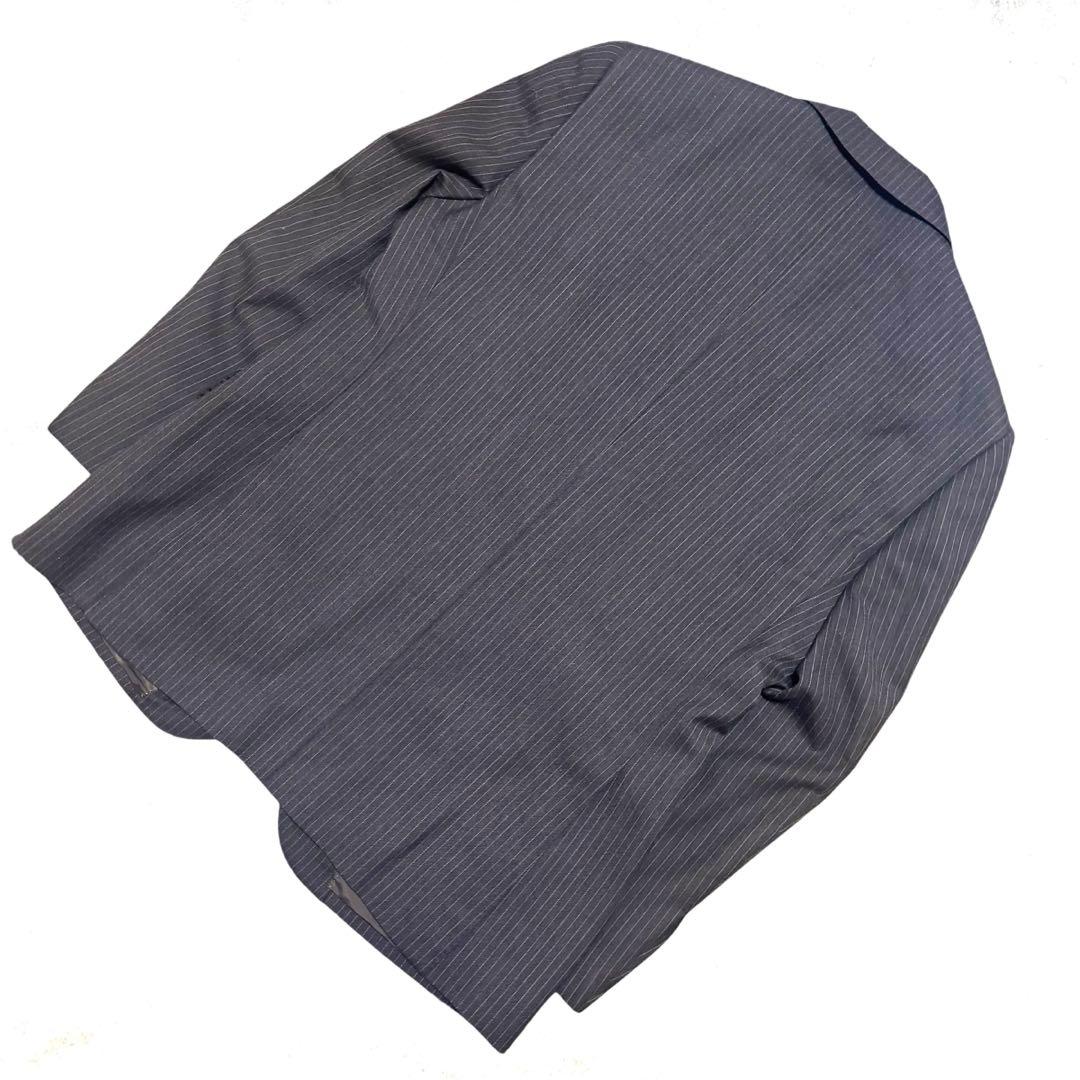 00s vintage charcoal gray striped tailored business use