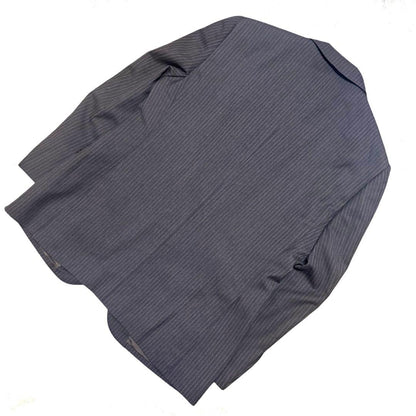 00s vintage charcoal gray striped tailored business use