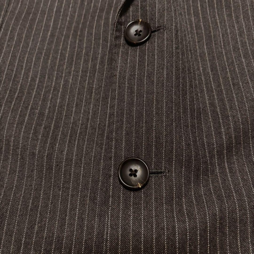 00s vintage charcoal gray striped tailored business use