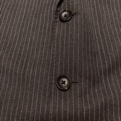 00s vintage charcoal gray striped tailored business use