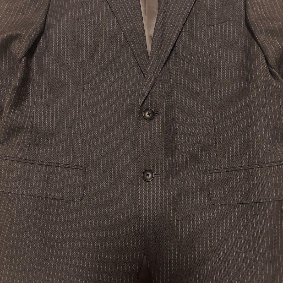 00s vintage charcoal gray striped tailored business use