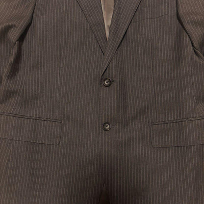 00s vintage charcoal gray striped tailored business use