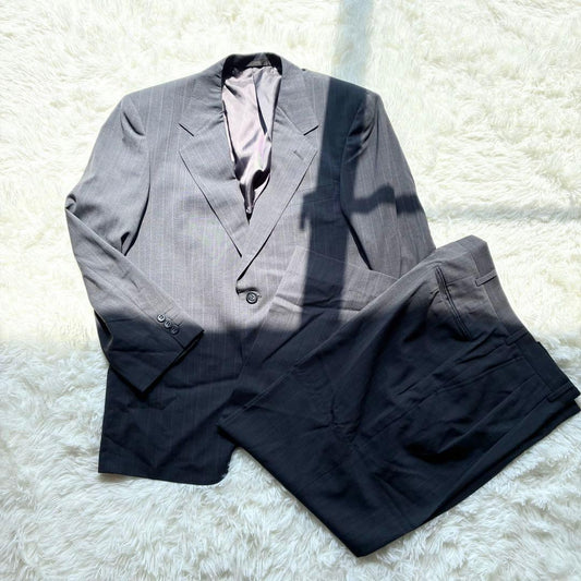 A566 Striped Suit Setup Unlined Gray Spring/Summer Commuting AB3
