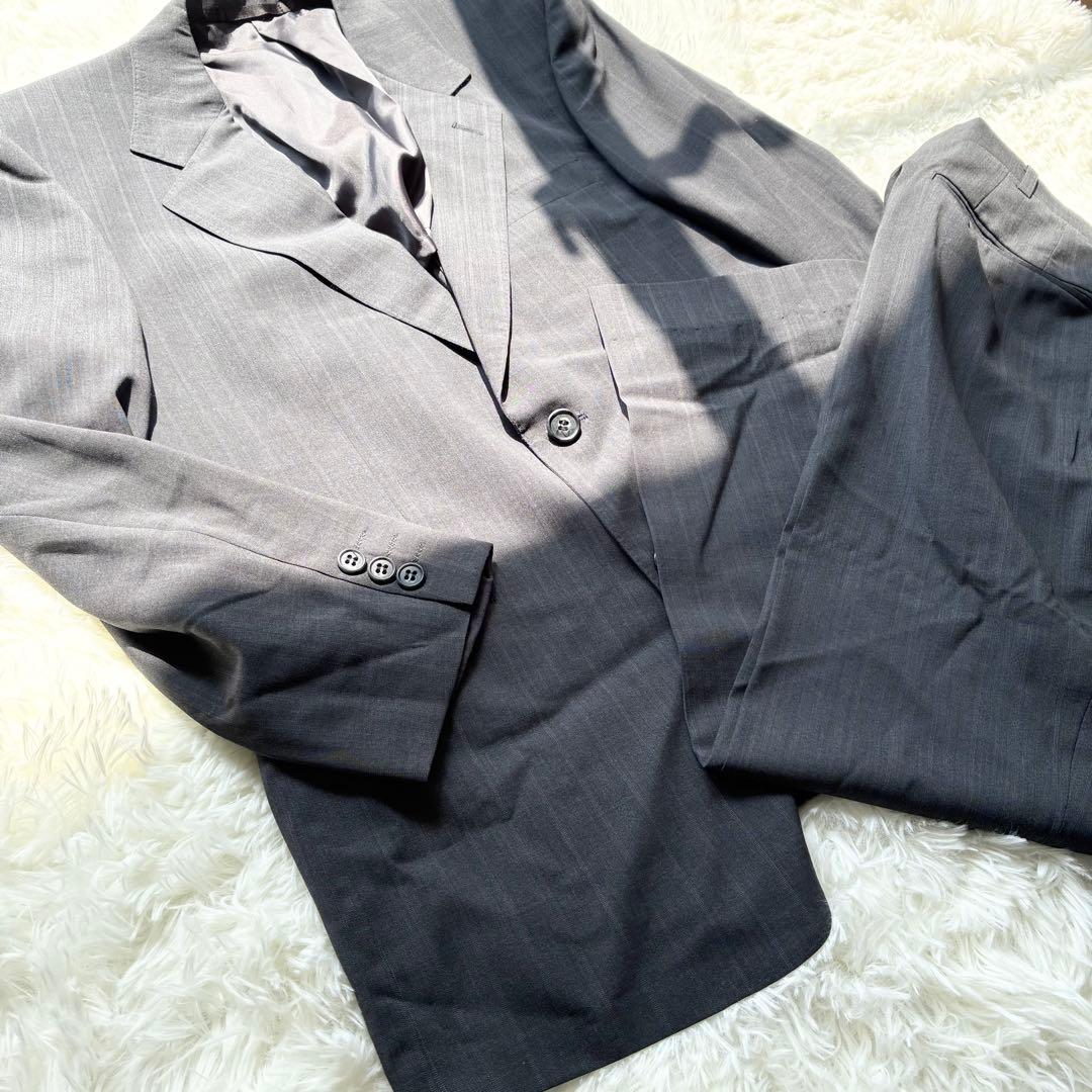 A566 Striped Suit Setup Unlined Gray Spring/Summer Commuting AB3