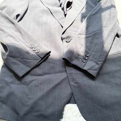 A566 Striped Suit Setup Unlined Gray Spring/Summer Commuting AB3