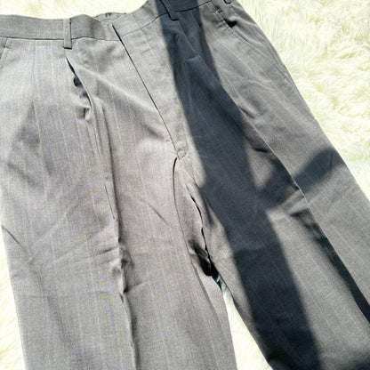 A566 Striped Suit Setup Unlined Gray Spring/Summer Commuting AB3