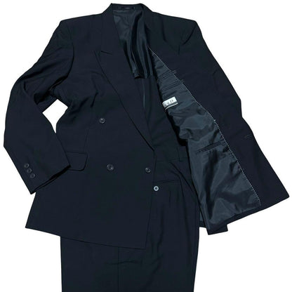 Double Suit Setup Black Formal Casual Wool Mourning Clothes Black L