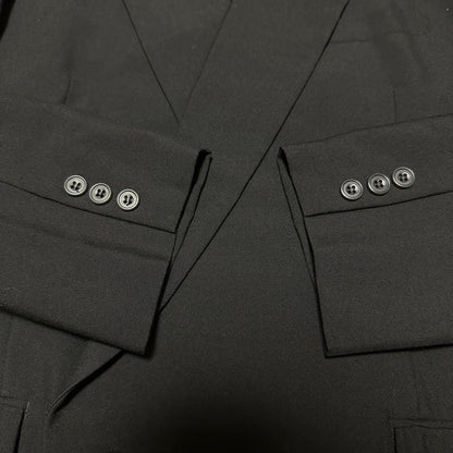 Double Suit Setup Black Formal Casual Wool Mourning Clothes Black L