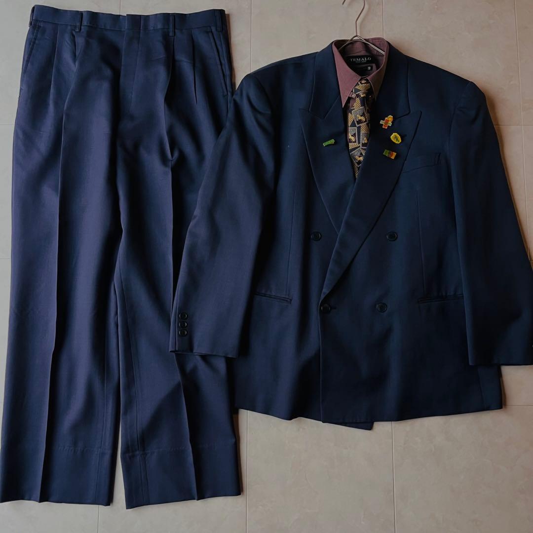 Luxurious 5-piece set 90s double suit shirt Dior tie pins XL