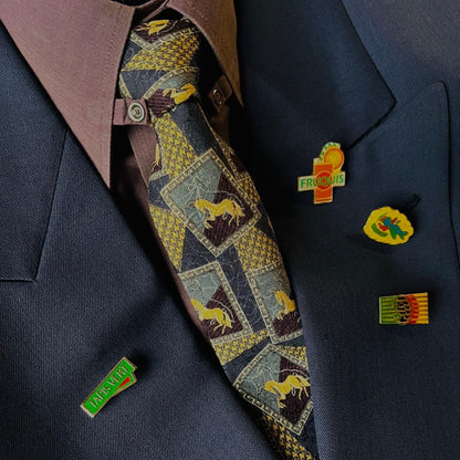 Luxurious 5-piece set 90s double suit shirt Dior tie pins XL