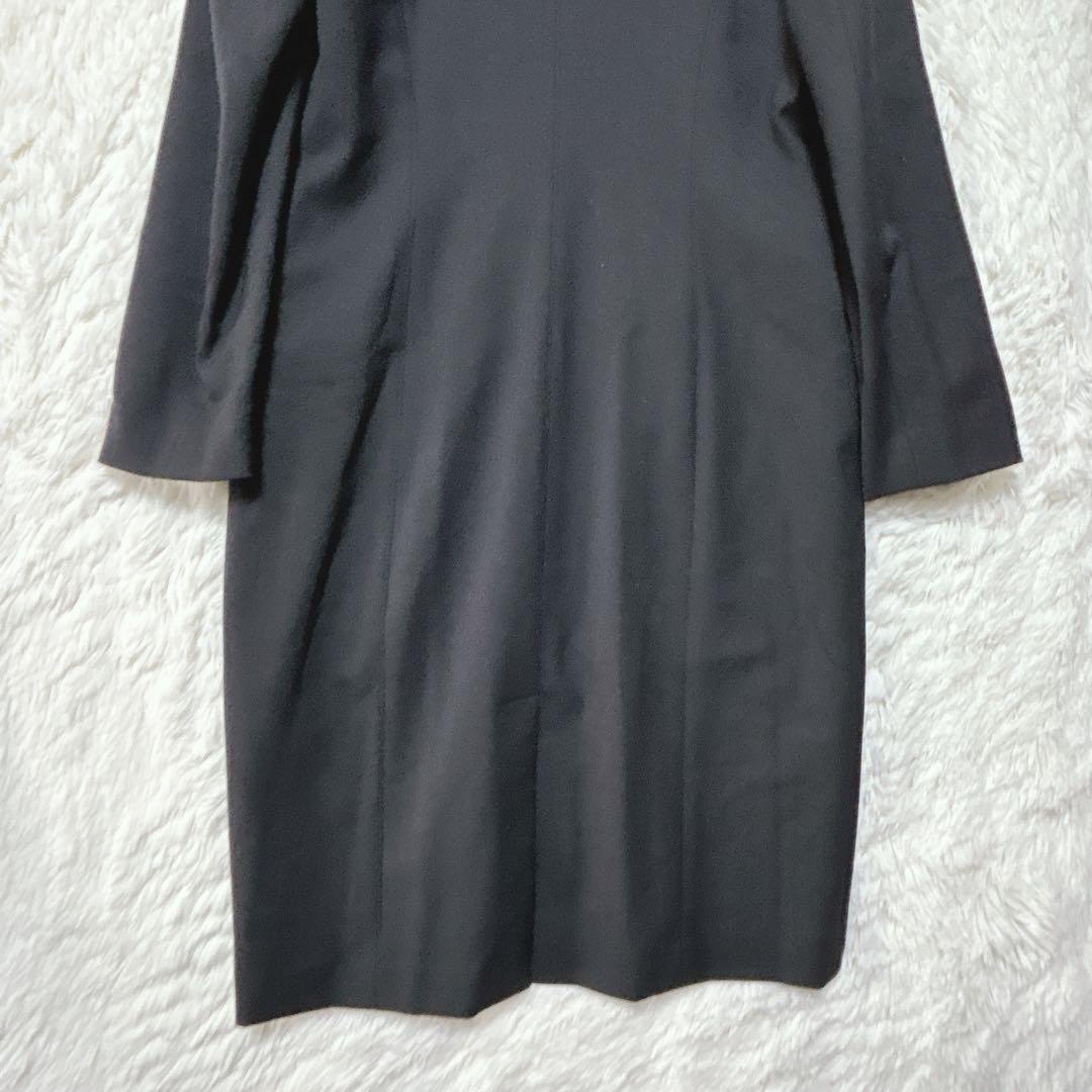 Good Condition Ceremony Dress Skirt Long Sleeve Shoulder Pad 9 Black Stretch