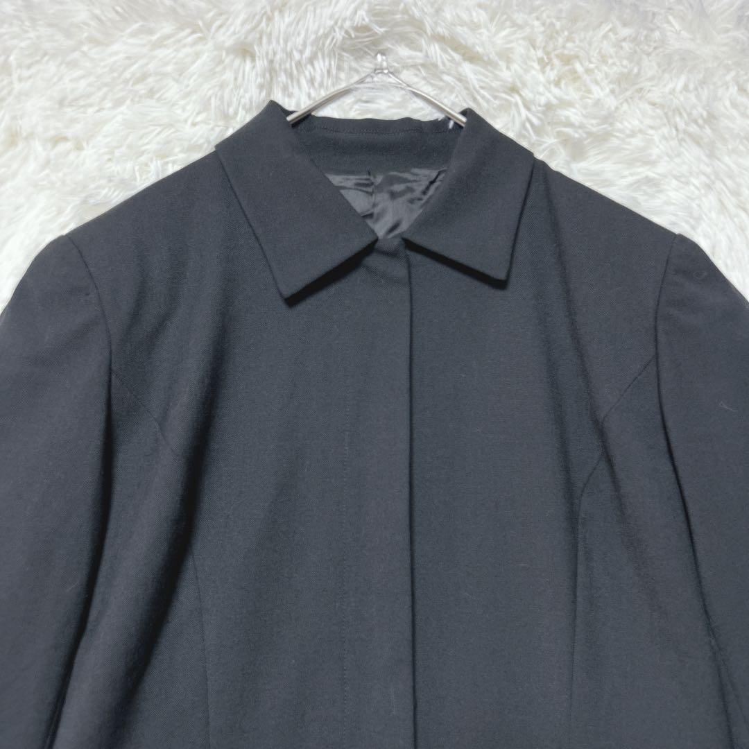 Good Condition Ceremony Dress Skirt Long Sleeve Shoulder Pad 9 Black Stretch