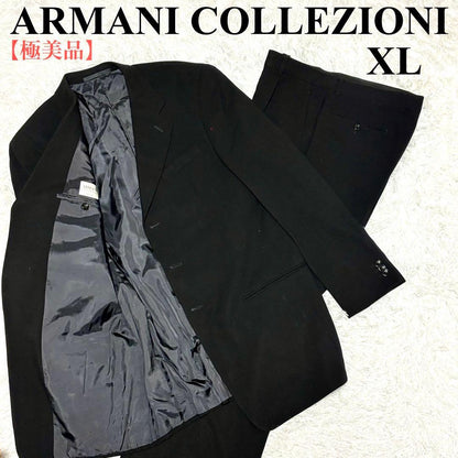 Armani Rezzoni Suit Setup Wool Black Made in Italy XL