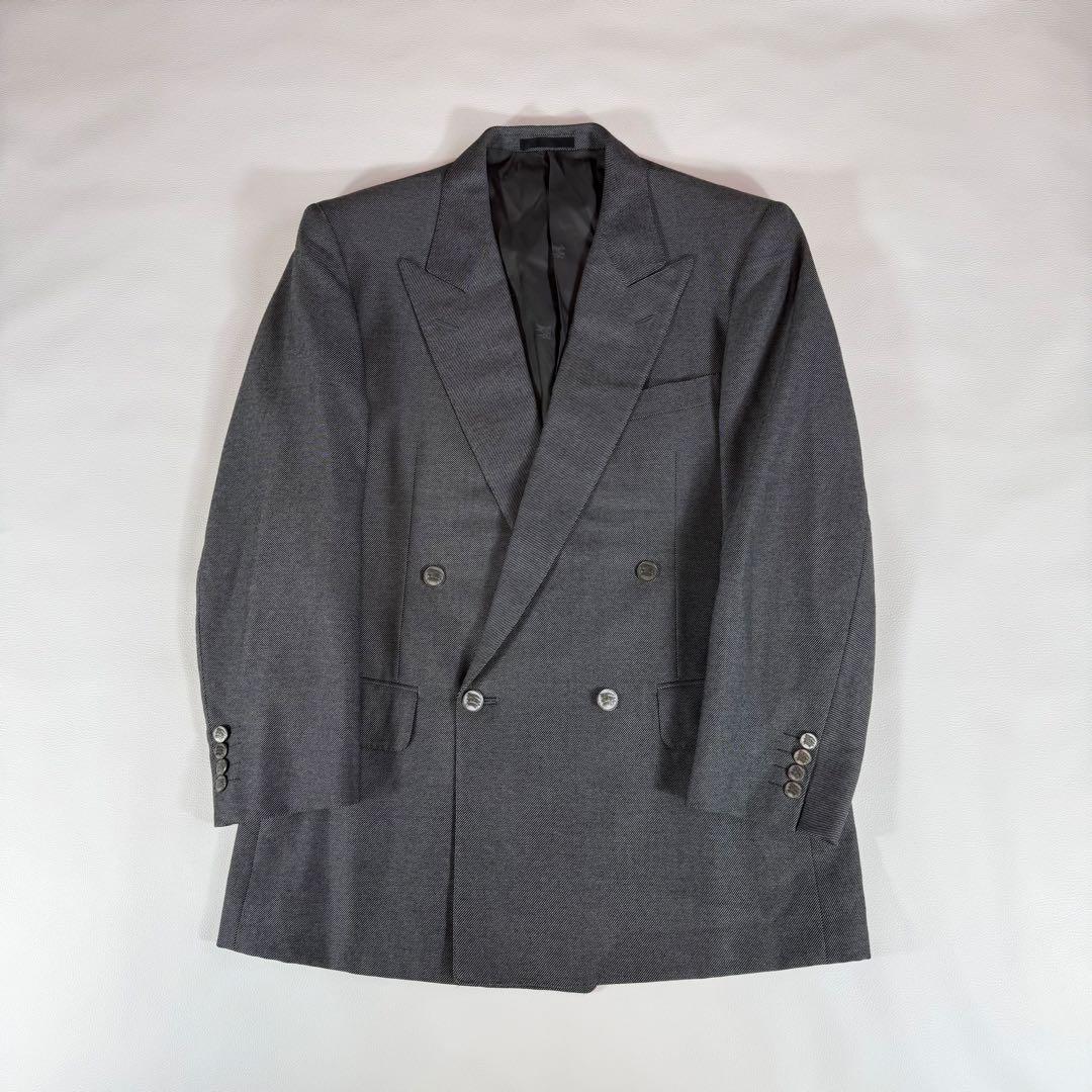 Silver Button Burberry's Double Suit Gray Wool Vintage Sanyo Shokai