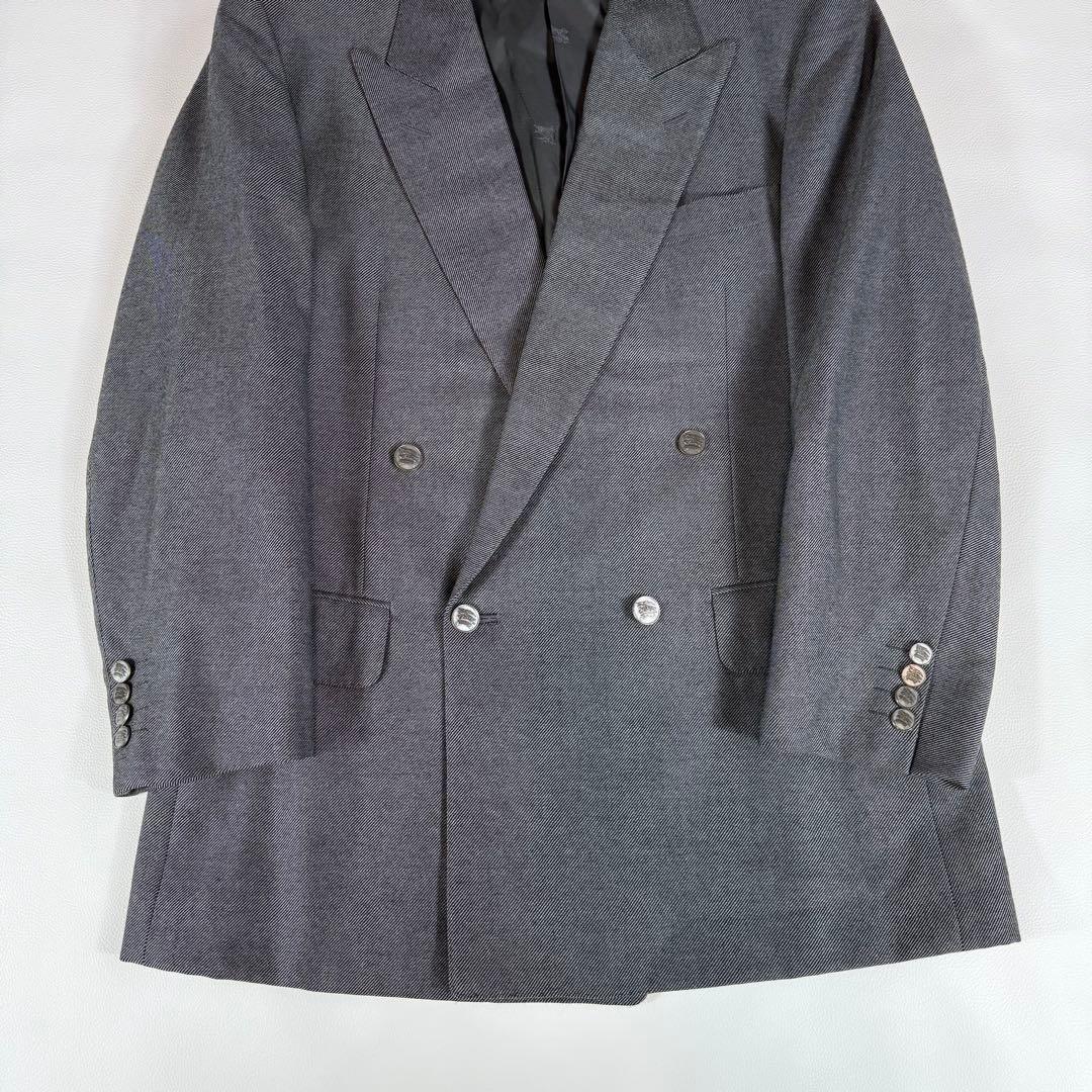 Silver Button Burberry's Double Suit Gray Wool Vintage Sanyo Shokai