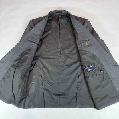 Silver Button Burberry's Double Suit Gray Wool Vintage Sanyo Shokai
