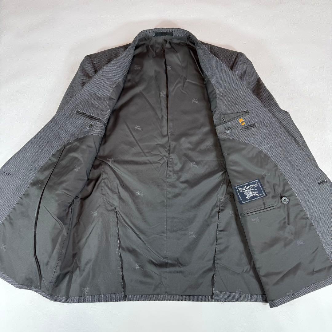 Silver Button Burberry's Double Suit Gray Wool Vintage Sanyo Shokai
