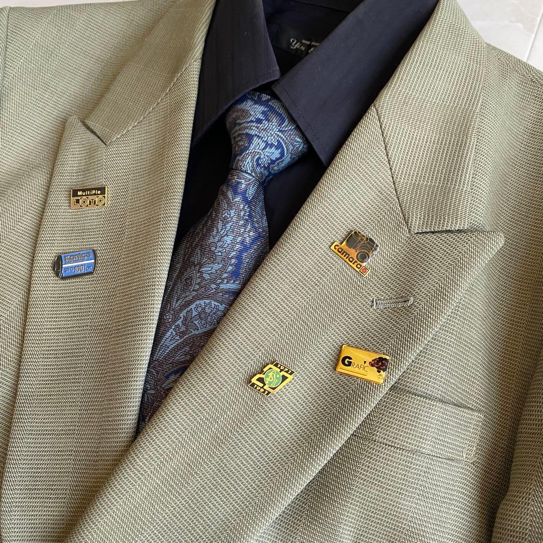 80s vintage double suit paisley tie pins 5 piece set