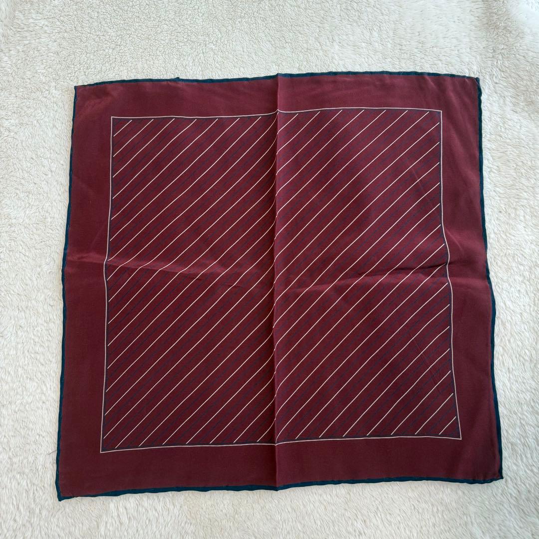 Italian handmade 100% silk pocket square scarf burgundy