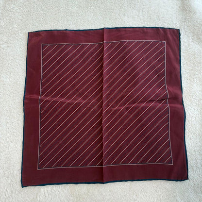Italian handmade 100% silk pocket square scarf burgundy