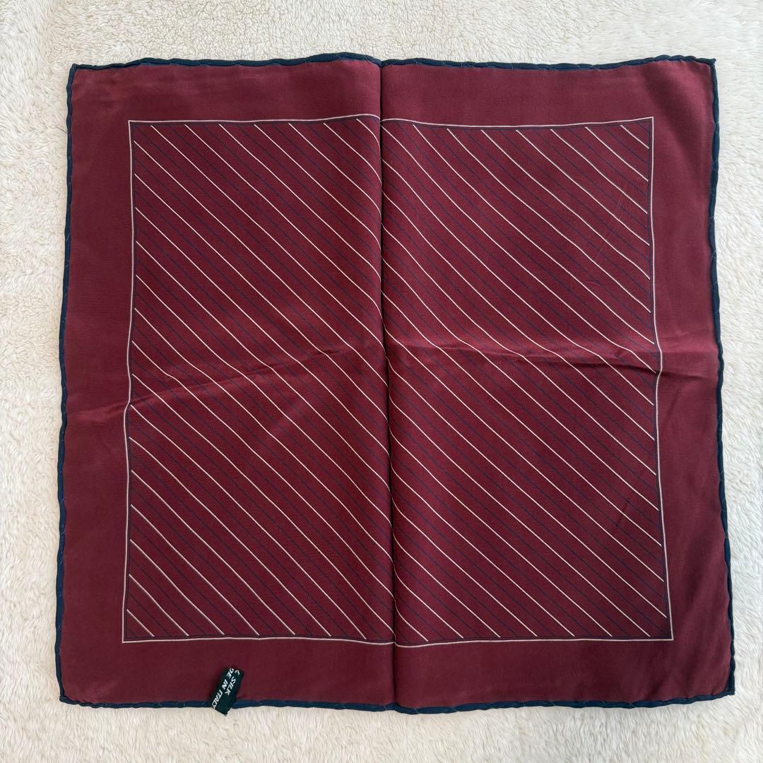 Italian handmade 100% silk pocket square scarf burgundy