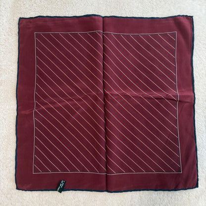 Italian handmade 100% silk pocket square scarf burgundy