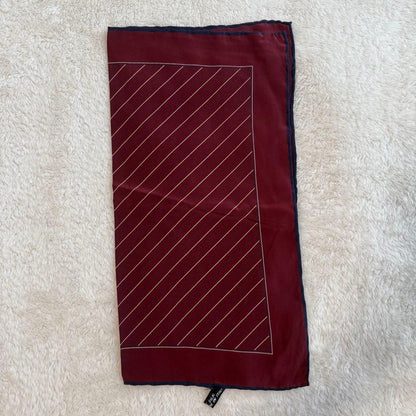 Italian handmade 100% silk pocket square scarf burgundy